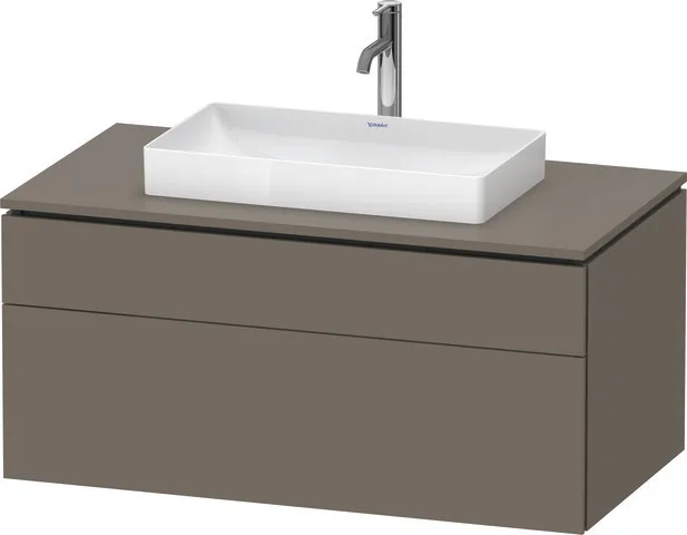 Duravit Waschtischunterschrank wandhängend „L-Cube“ 102 × 48,2 × 55 cm Flannel Grey Seidenmatt, mittig