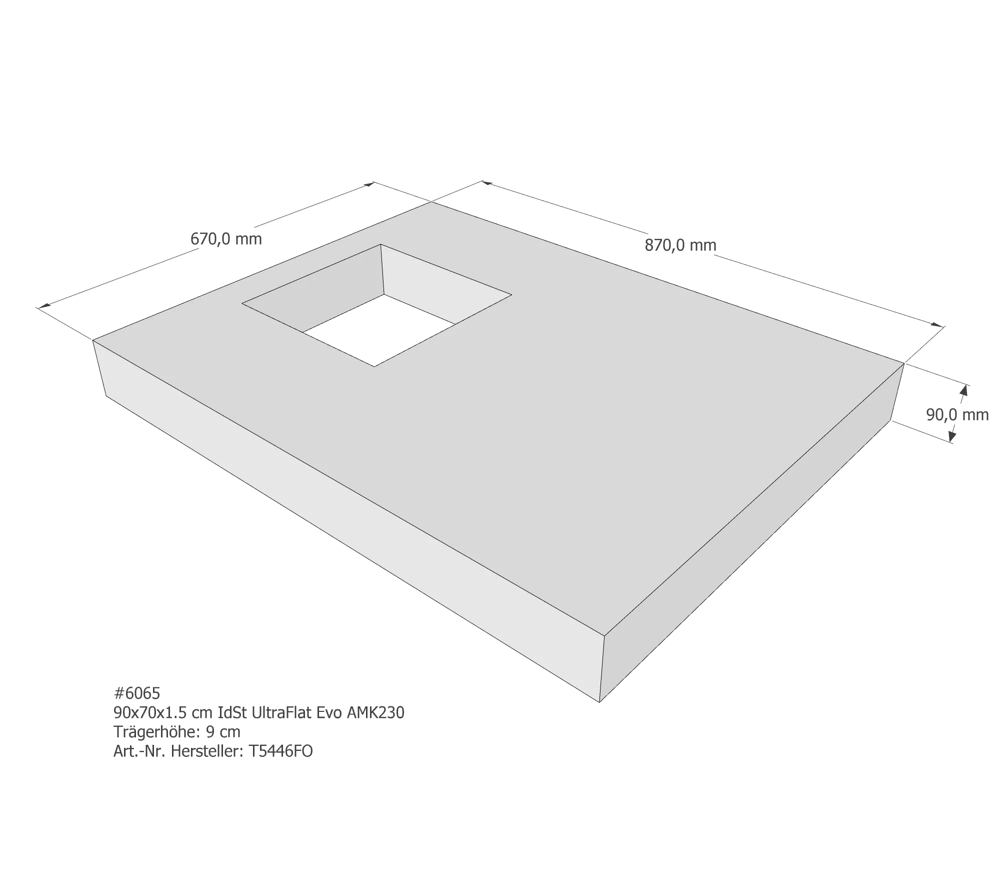 Duschwannenträger passend für Ideal Standard 90 × 70 × 1,5 cm Duschwannenträger passend für Ideal Standard 90 × 70 × 1,5 cm
