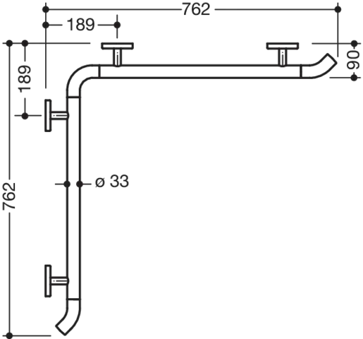 HEWI Haltegriff „System 800K“ in Reinweiß HEWI Haltegriff „System 800K“ in Reinweiß