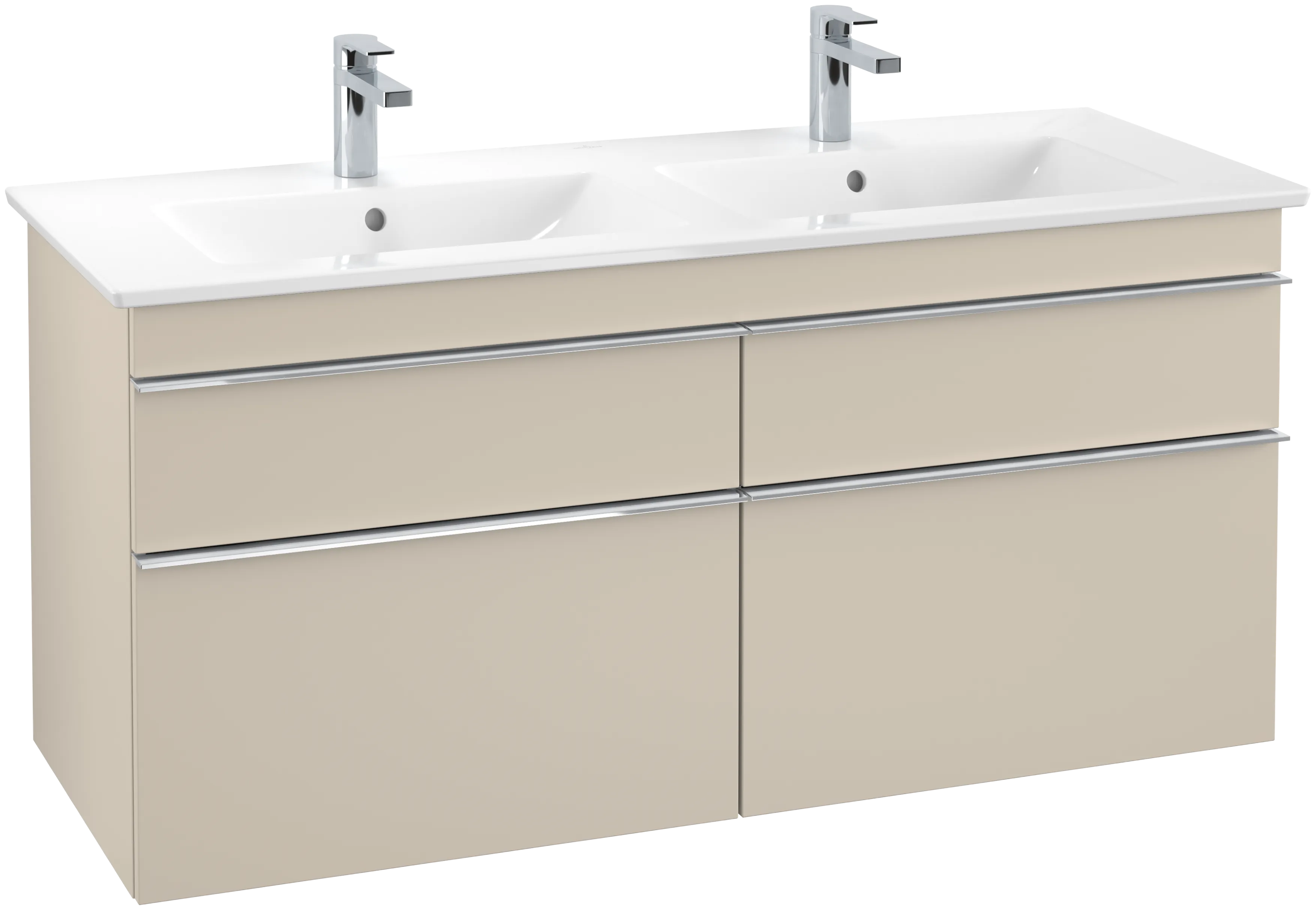 Villeroy & Boch Waschtischunterschrank „Venticello“ für Schrank-Doppelwaschtisch 125,3 × 59 × 50,2 × 50,2 cm Cashmere Grey, mittig