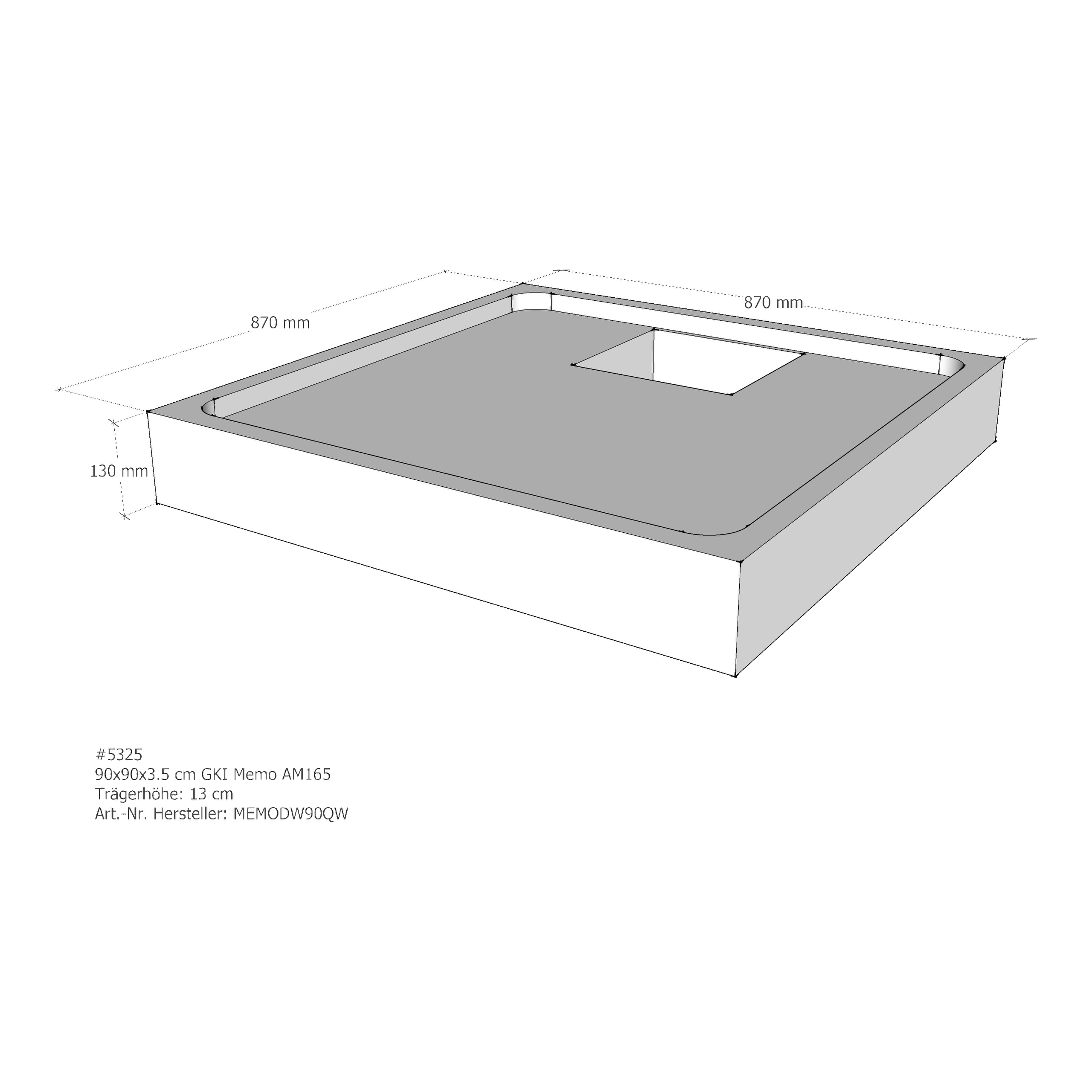 Duschwannenträger für GKI Memo 90 × 90 × 3,5 cm Duschwannenträger für GKI Memo 90 × 90 × 3,5 cm