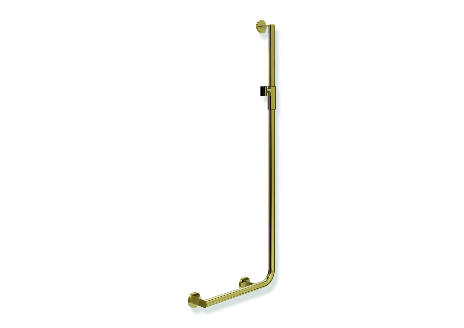 HEWI Winkelgriff System 900, Edelstahl PVD, links, 450x1250 mm, D32, Gold glänzend