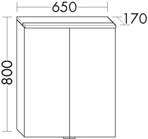 Spiegelschrank Eqio von burgbad - beidseitig verspiegelt, LED-Aufsatzleuchte 4250 K, 170 mm tief, 650 mm breit, 800 mm hoch Spiegelschrank Eqio von burgbad - beidseitig verspiegelt, LED-Aufsatzleuchte 4250 K, 170 mm tief, 650 mm breit, 800 mm hoch