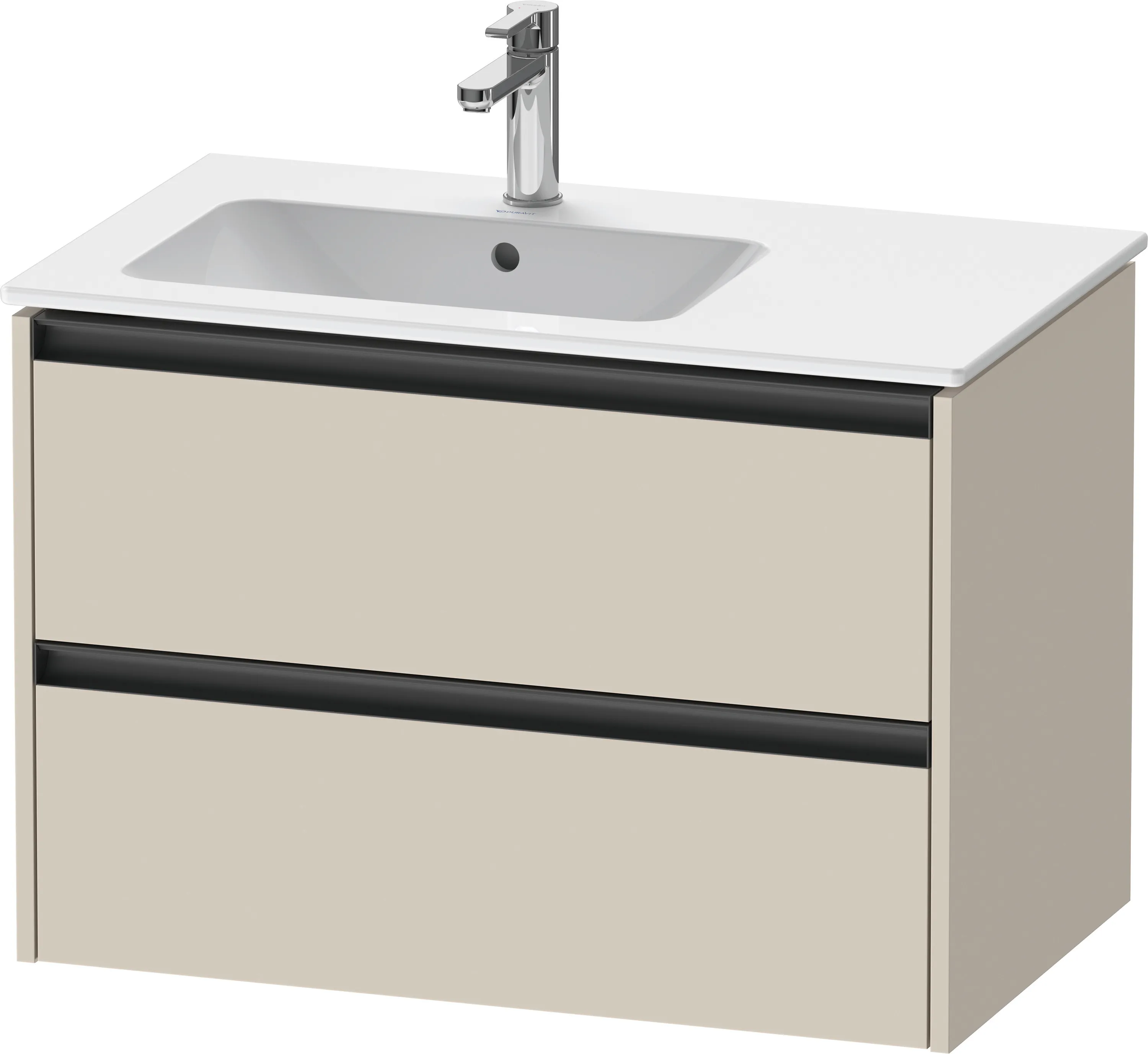 Duravit Waschtischunterschrank wandhängend „Ketho.2“ 81 × 54,9 × 48 cm Taupe Supermatt