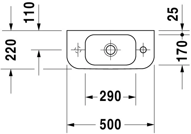 Wandwaschtisch „Happy D.2“, ohne Überlauf, Hahnlochposition links Wandwaschtisch „Happy D.2“, ohne Überlauf, Hahnlochposition links