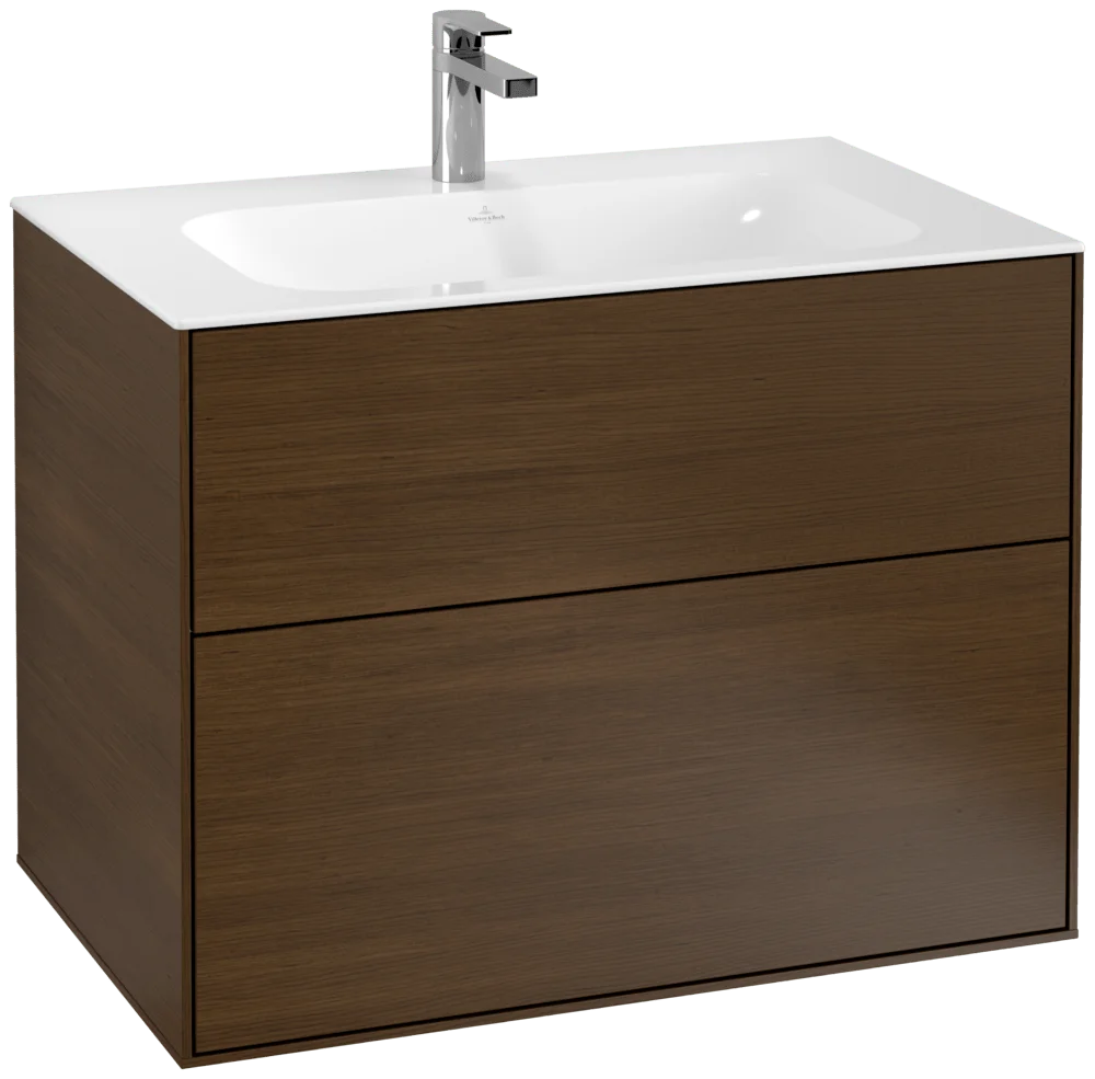 Villeroy & Boch Finion Waschbeckenunterschrank F01, 796x591x498mm, Eckig, Walnut Veneer