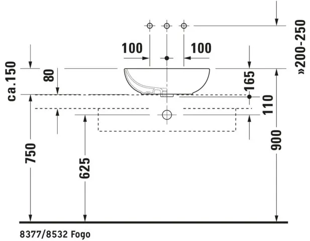 Aufsatzwaschtisch, mit Überlauf Aufsatzwaschtisch, mit Überlauf