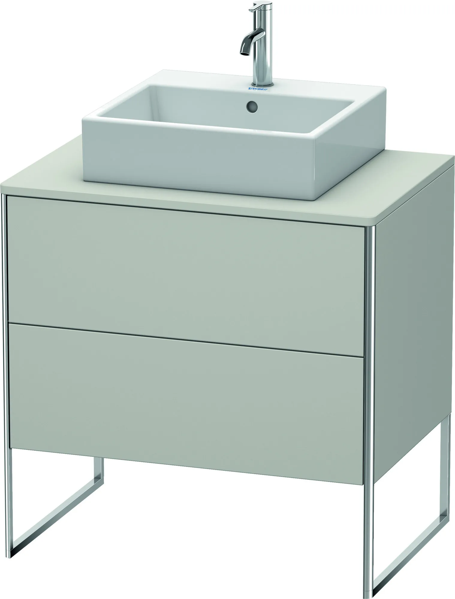 Duravit Waschtischunterschrank bodenstehend „XSquare“ 80 × 77,8 × 54,8 cm in Betongrau Matt