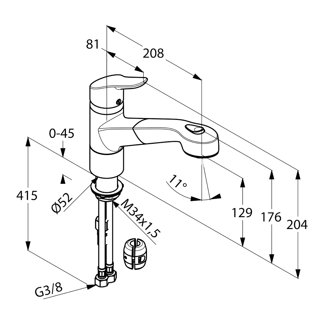 OBJEKTA SpültischEHM DN 10 herausz. Brause chrom OBJEKTA SpültischEHM DN 10 herausz. Brause chrom