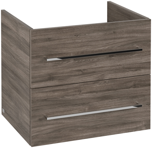 Villeroy & Boch Waschtischunterschrank „Avento“ für Schrankwaschtisch 58 × 51,4 × 45,2 × 45,2 cm in Stone Oak, Soft Closing