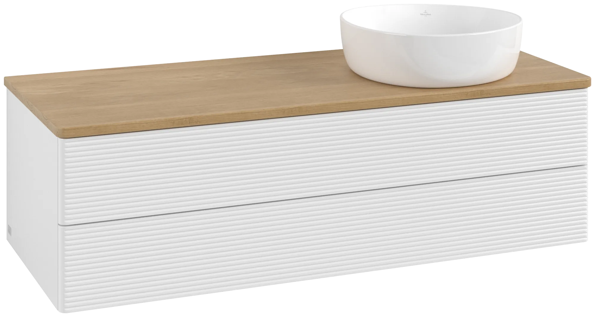 Villeroy & Boch Antao Waschbeckenunterschrank K23_1, 1200x360x500mm, Glossy White Lacquer / Honey Oak
