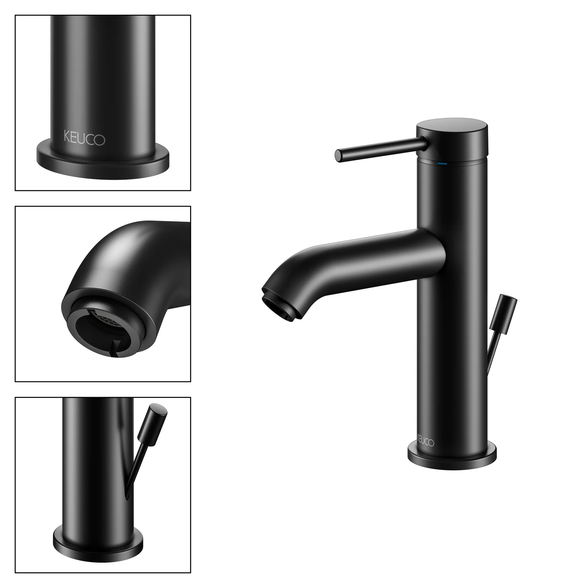 IXMO 59502372000 Einhebel-Waschtischmischer 100 mit Zugstangen-Ablaufgarnitur IXMO Soft, Rosette rund/eckig schwarz IXMO 59502372000 Einhebel-Waschtischmischer 100 mit Zugstangen-Ablaufgarnitur IXMO Soft, Rosette rund/eckig schwarz