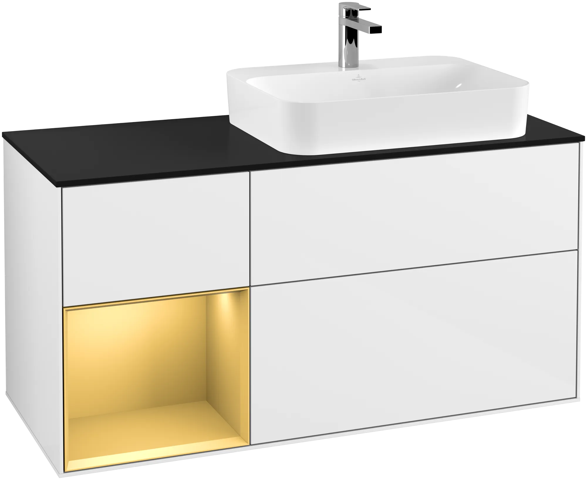 Villeroy & Boch Waschtischunterschrank „Finion“ für Schrankwaschtisch 1200 × 603 × 501 mm Glossy White Lacquer, für Becken rechts