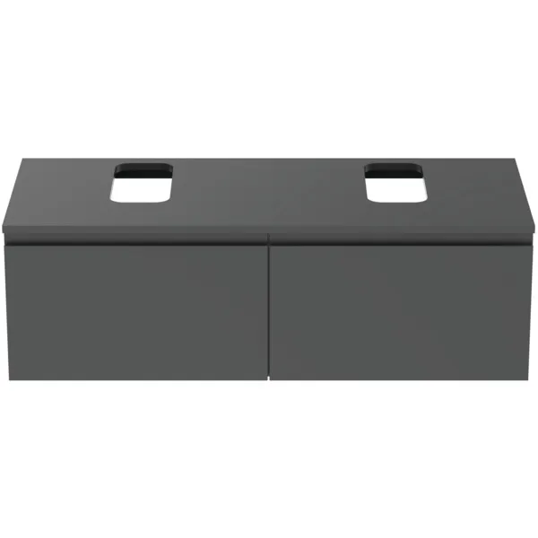 Ideal Standard Waschtischunterschrank Finesse, Anthrazit matt, 1202x505x378 mm, 2 Auszüge mit Softclose-Mechanismus