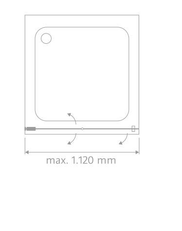 HSK Drehfalttür pendelbar „K2“ Glas Carré