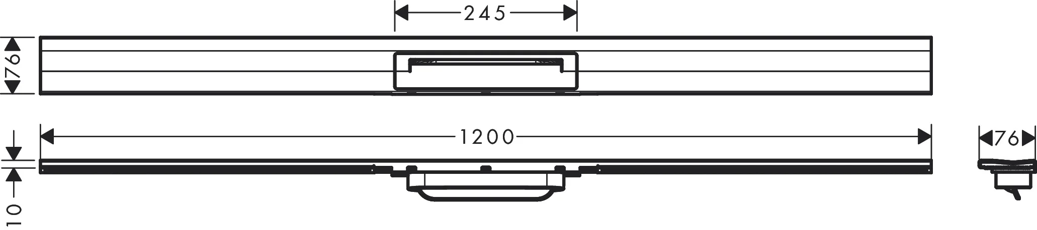 Hansgrohe RainDrain Flex Duschrinne 1200 mm, wandangebunden, Mattschwarz