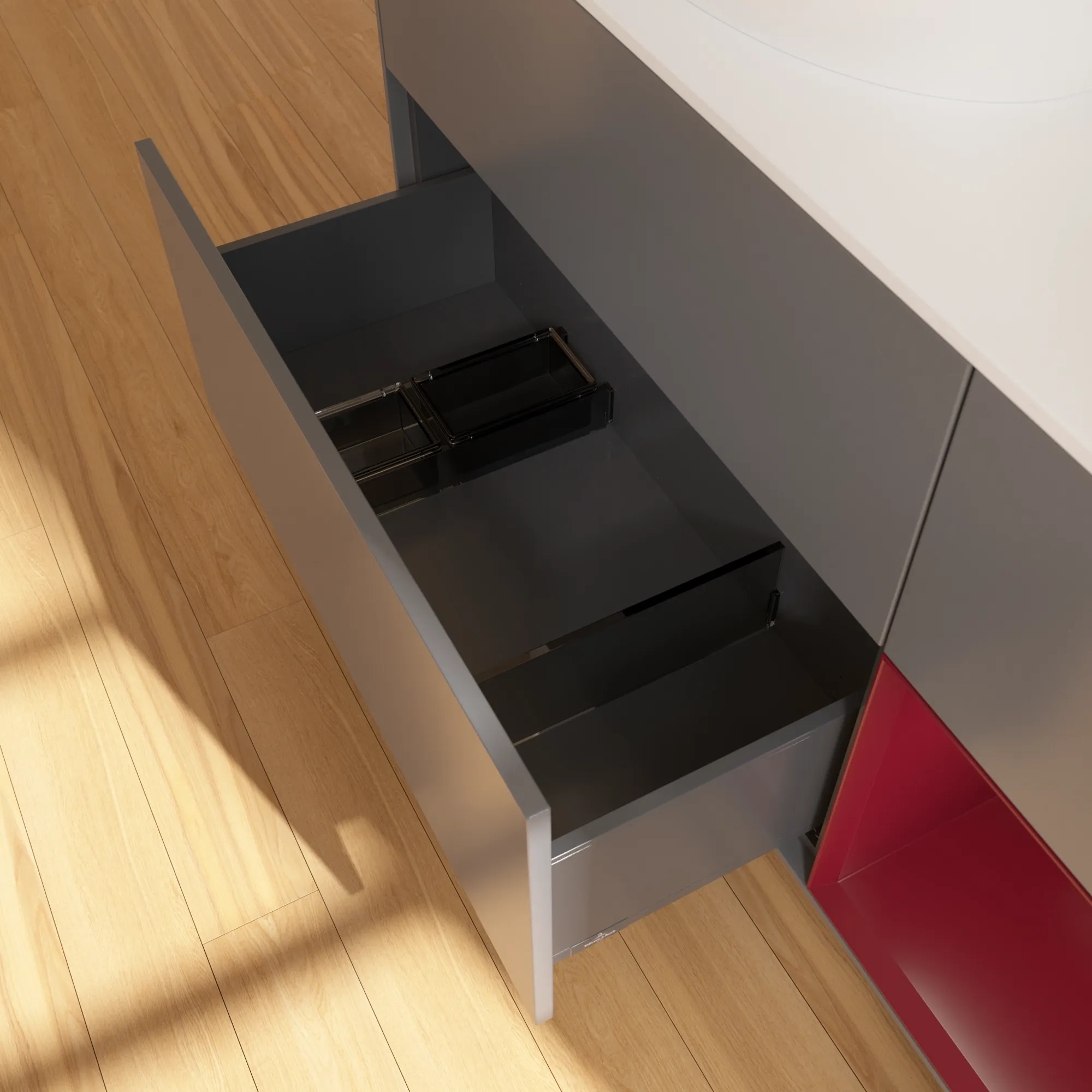 Villeroy & Boch Waschtischunterschrank „Finion“ für Schrankwaschtisch 1200 × 603 × 501 mm Anthracite Matt Lacquer, für Becken links, ohne Hahnlochbohrung