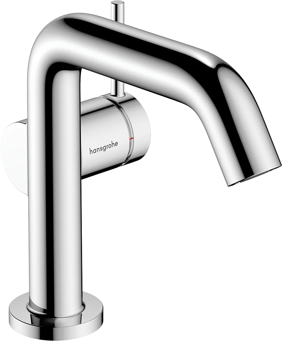 Hansgrohe Tecturis S Einhebel-Waschtischmischer chrom, Ausladung 130 mm, Auslaufhöhe 112 mm, Push-Open Ablaufgarnitur G 11/4, max. Durchflussmenge 4 l/min