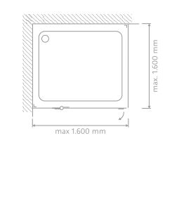 HSK rahmenlose Drehtür an Nebenteil mit Seitenwand „Atelier Plan Pur“ Glas Klar hell,