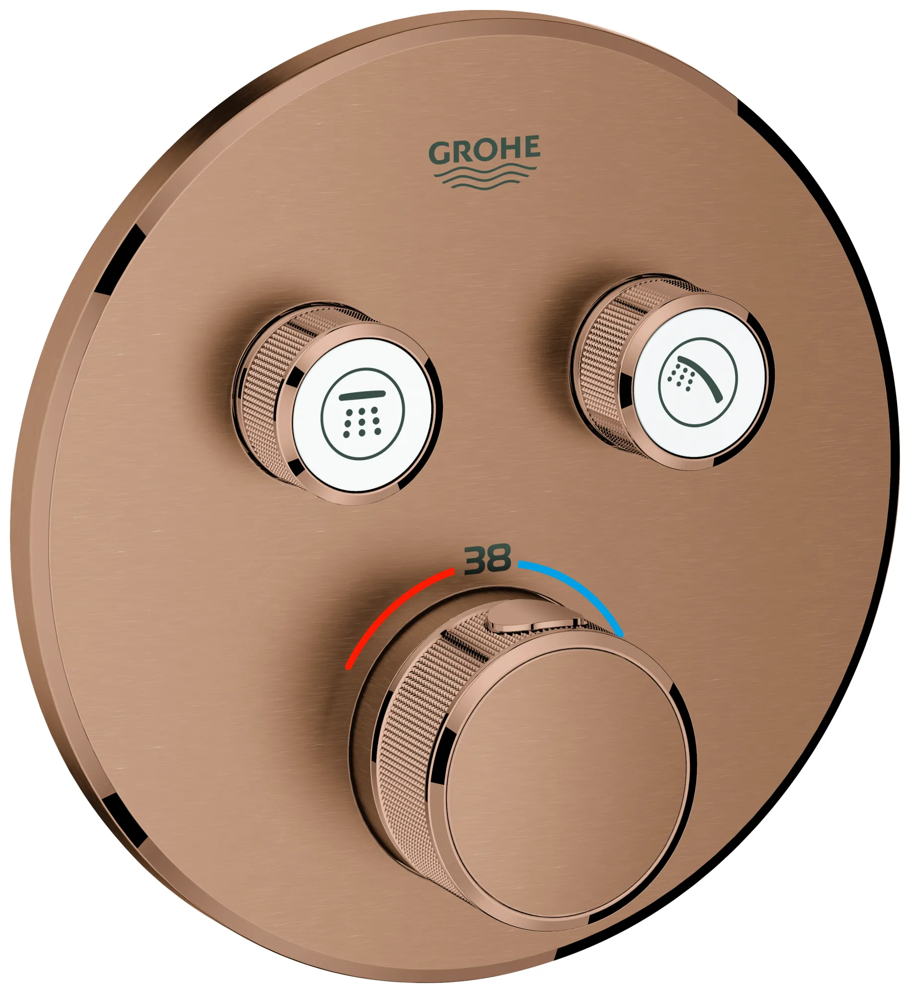 Thermostat Grohtherm SmartControl 29119, mit 2 Absperrventilen, Fertigmontageset für Rapido SmartBox, Wandrosette rund, chrom Thermostat Grohtherm SmartControl 29119, mit 2 Absperrventilen, Fertigmontageset für Rapido SmartBox, Wandrosette rund, chrom