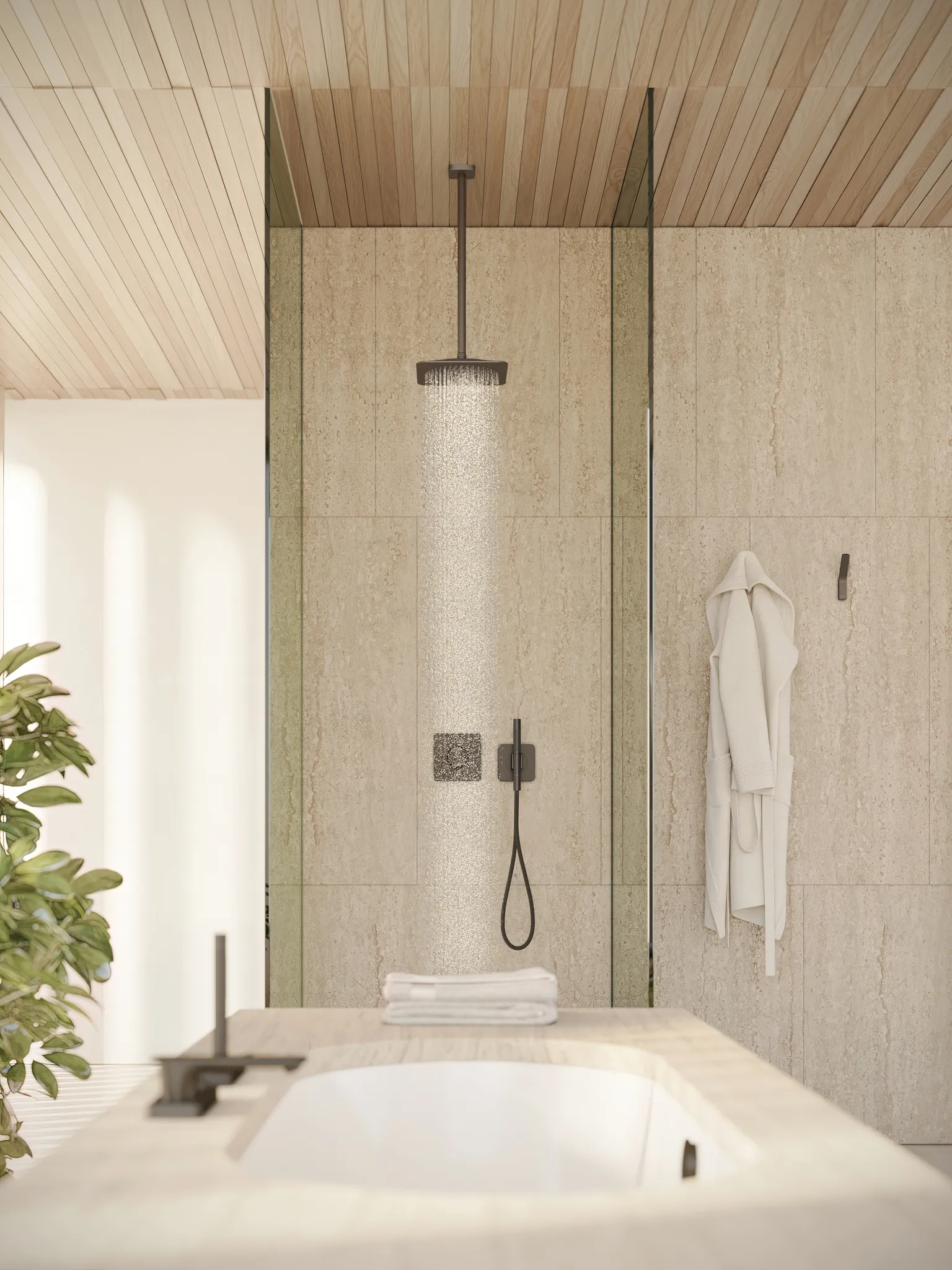 Hansgrohe Unterputz-Armatur „Axor Citterio C“ Ausladung 0 mm in Brushed Black Chrome