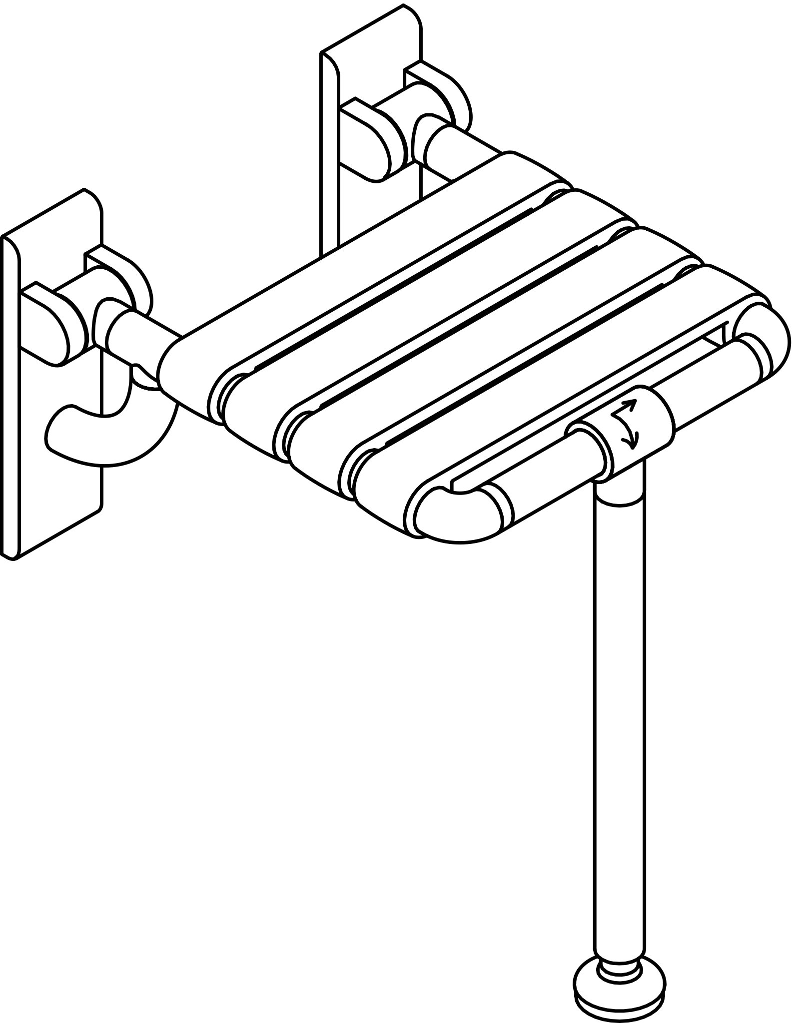 Klappsitz „Serie 801“ in Apfelgrün