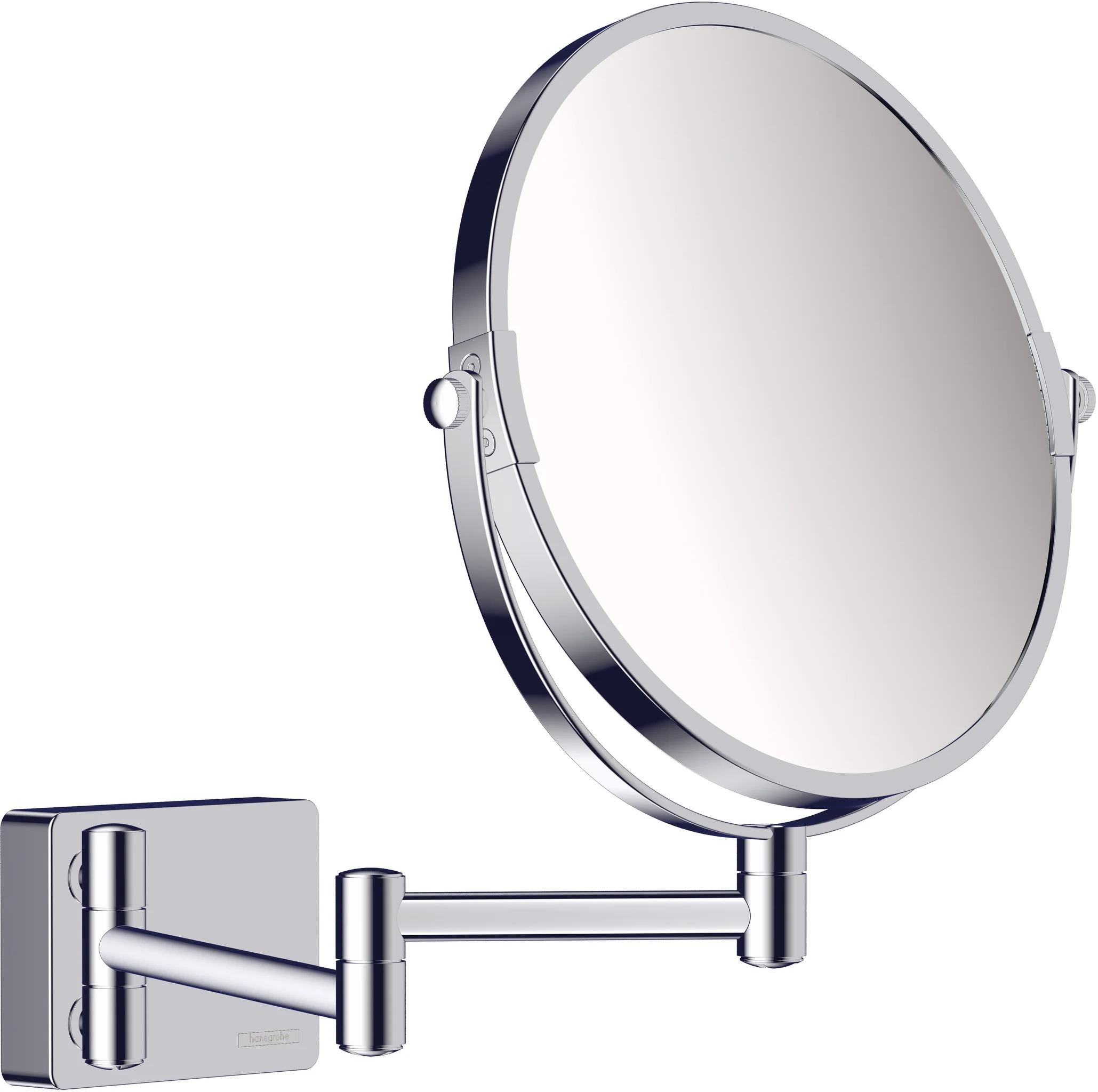 Hansgrohe AddStoris Rasierspiegel Chrom, neigbar und schwenkbar mit 1-fach oder 3-fach Vergrößerung, Wandmontage Hansgrohe AddStoris Rasierspiegel Chrom, neigbar und schwenkbar mit 1-fach oder 3-fach Vergrößerung, Wandmontage