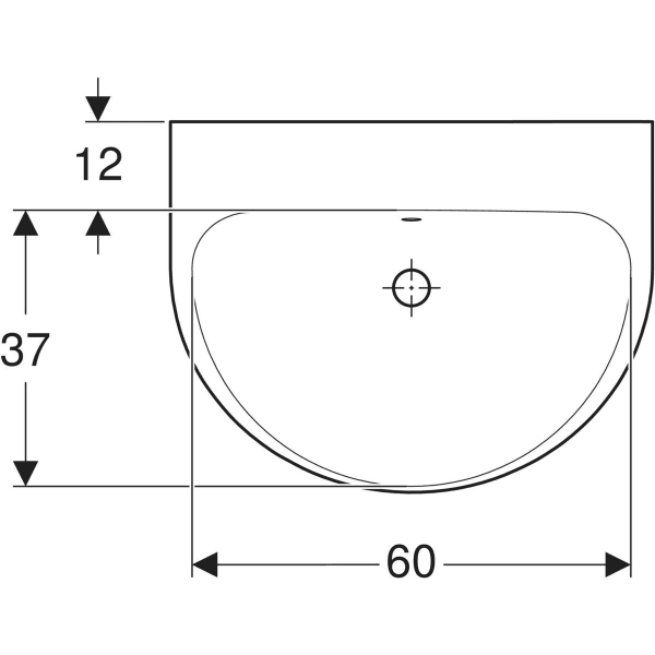 Wandwaschtisch „Renova“, mit Überlauf 65 × 50 cm in weiß alpin Wandwaschtisch „Renova“, mit Überlauf 65 × 50 cm in weiß alpin