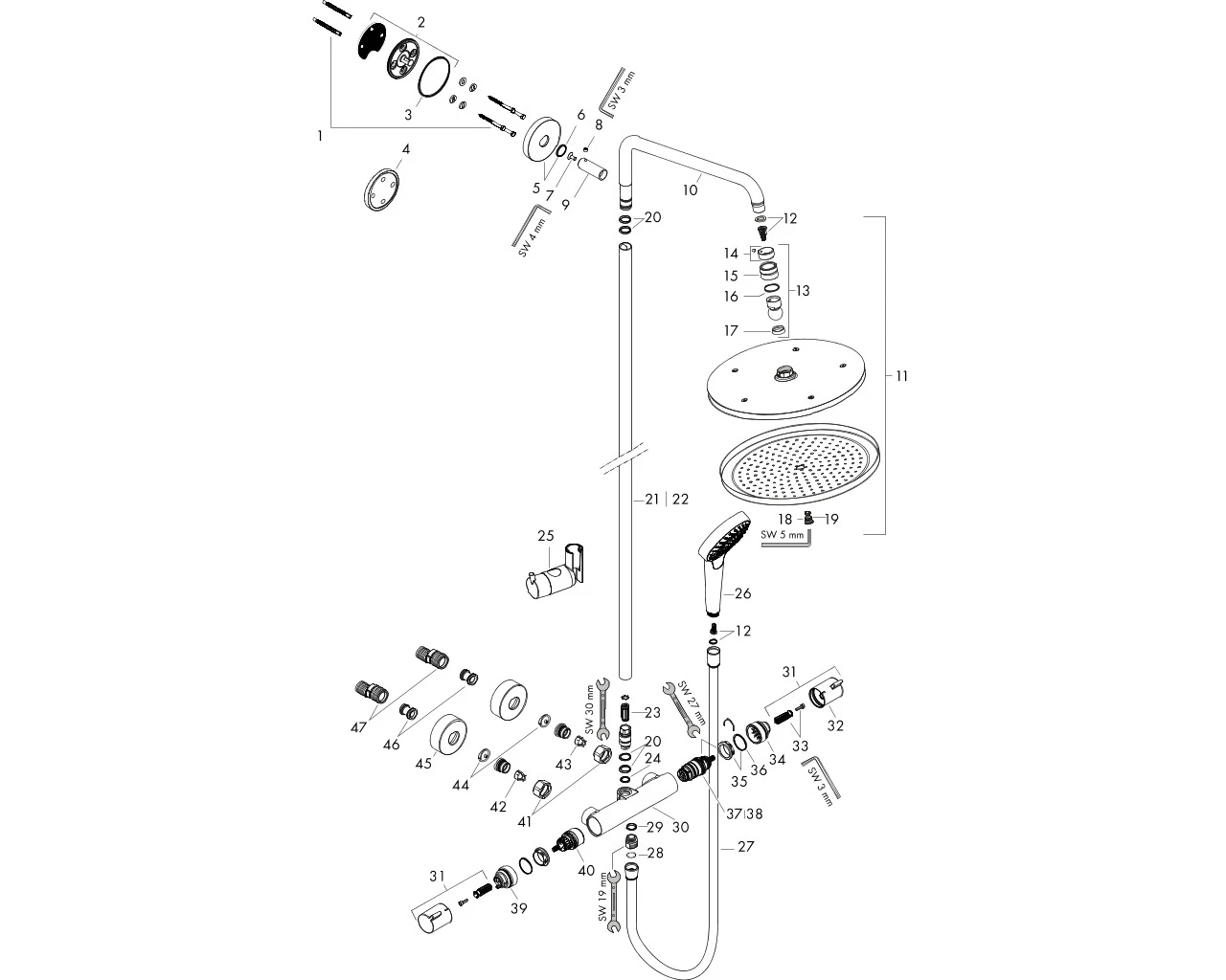 Showerpipe Croma Select S 280 chrom