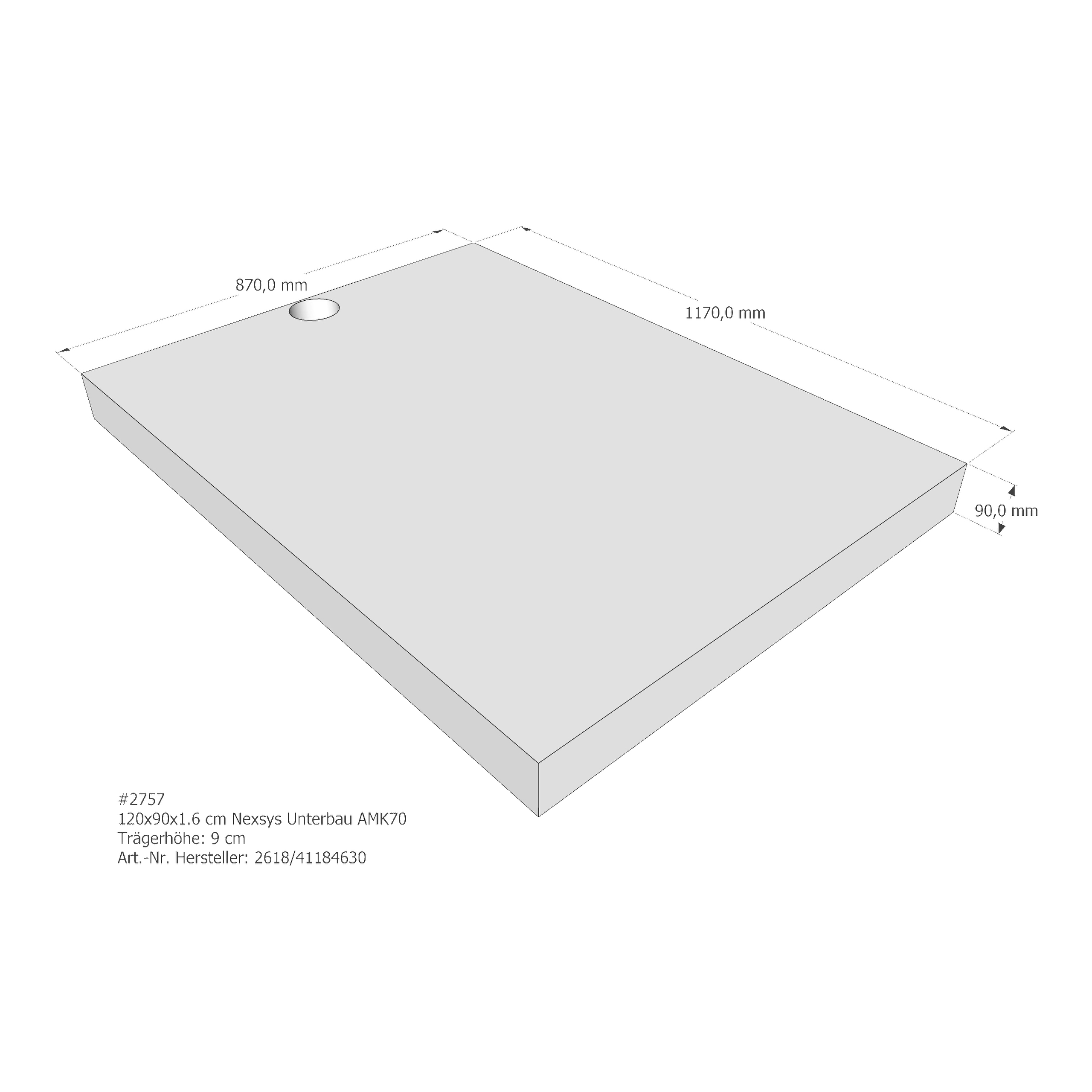 Duschwannenträger für Kaldewei Nexsys Unterbau 120 × 90 × 1,6 cm Breite: 90 cm / Länge: 120 cm Duschwannenträger für Kaldewei Nexsys Unterbau 120 × 90 × 1,6 cm Breite: 90 cm / Länge: 120 cm