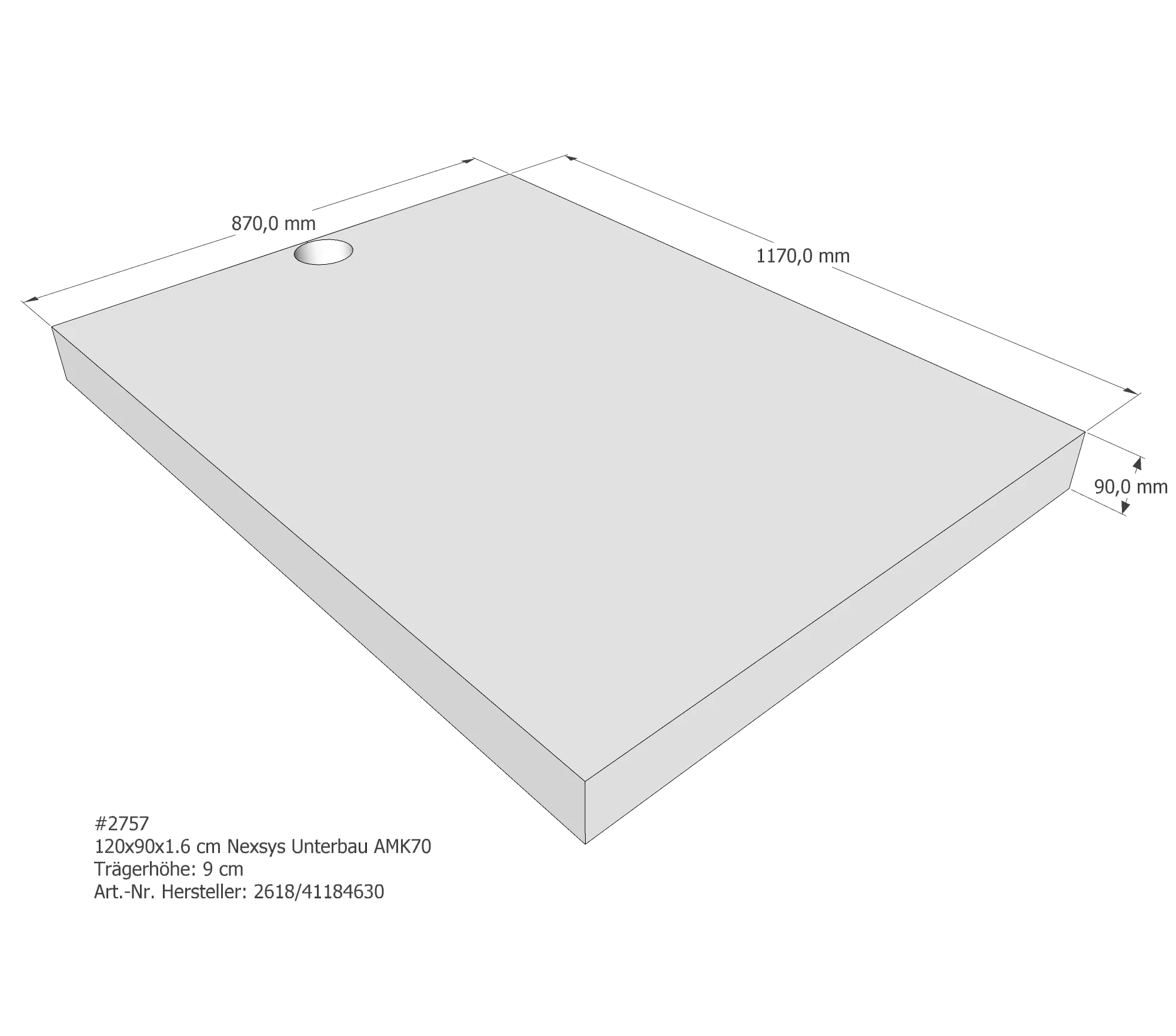 Duschwannenträger für Kaldewei Nexsys Unterbau 120 × 90 × 1,6 cm Breite: 90 cm / Länge: 120 cm Duschwannenträger für Kaldewei Nexsys Unterbau 120 × 90 × 1,6 cm Breite: 90 cm / Länge: 120 cm