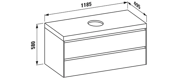 Laufen Waschtischunterbau+Waschtischplatte MODULAR SYSTEM LANI 495x1185x580, .266 verkehrsgrau Laufen Waschtischunterbau+Waschtischplatte MODULAR SYSTEM LANI 495x1185x580, .266 verkehrsgrau