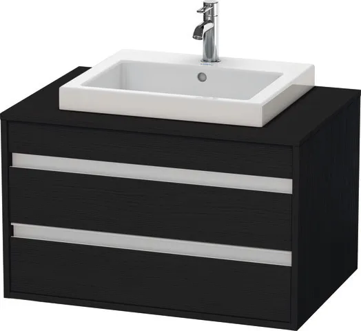 Duravit Waschtischunterschrank wandhängend „Ketho“ 80 × 49,6 × 55 cm Eiche Schwarz Duravit Waschtischunterschrank wandhängend „Ketho“ 80 × 49,6 × 55 cm Eiche Schwarz