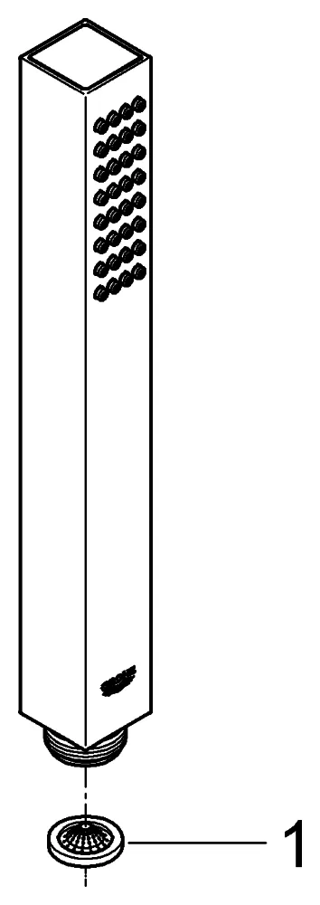 Handbrause Rainshower Aqua Cube Stick 27884_1, 1 Strahlart, Metall, chrom Handbrause Rainshower Aqua Cube Stick 27884_1, 1 Strahlart, Metall, chrom