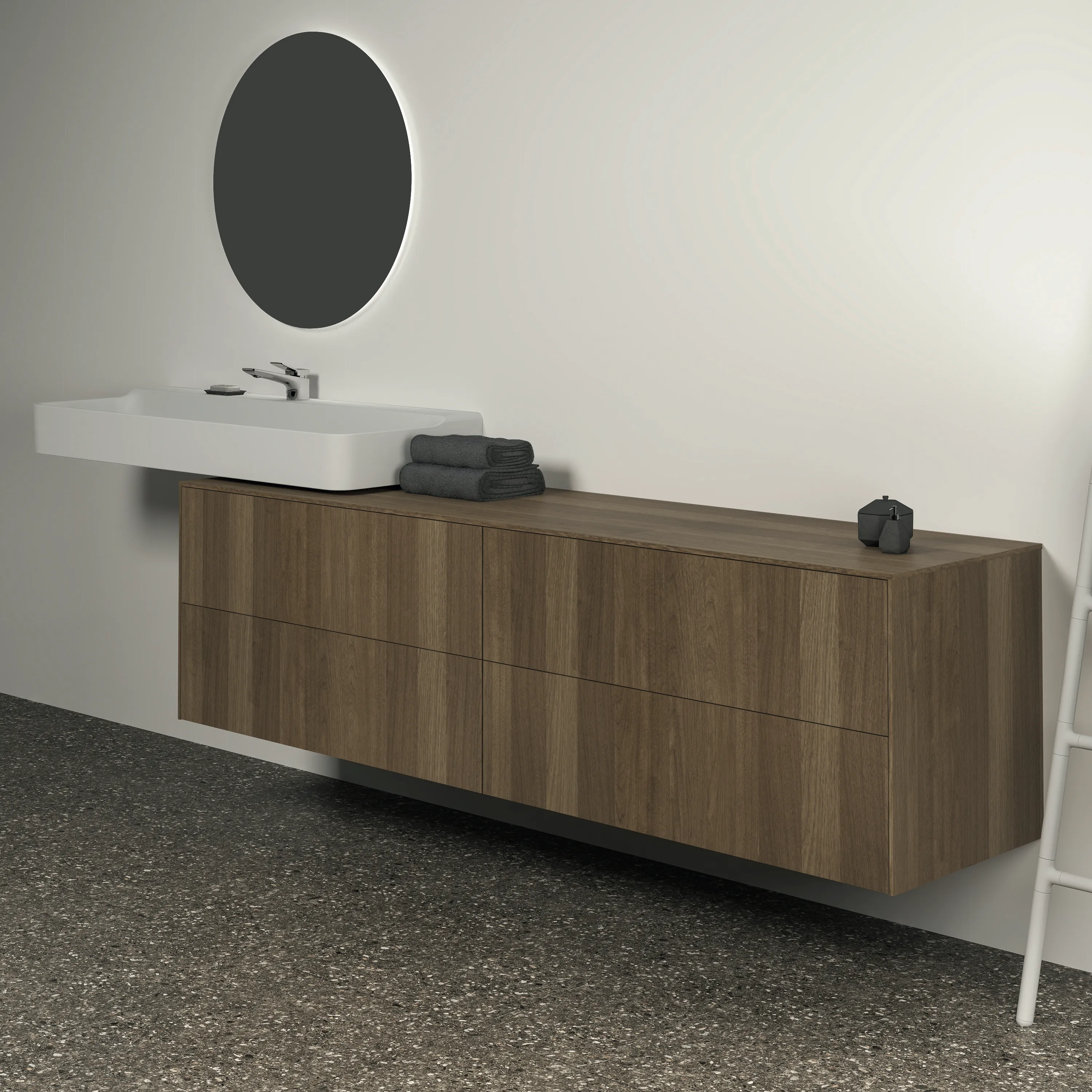 Ideal Standard Waschtischunterschrank „Conca“ 198,7 × 55 × 50,5 cm Walnuss dunkel Furnier Ideal Standard Waschtischunterschrank „Conca“ 198,7 × 55 × 50,5 cm Walnuss dunkel Furnier