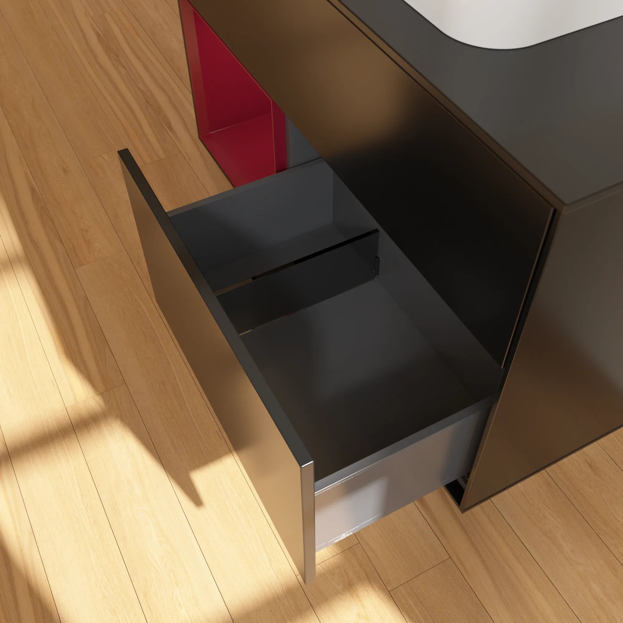 Villeroy & Boch Waschbeckenunterschrank Finion G36, 1000x603x501 mm, Black Matt Lacquer, mit Beleuchtung und Push-to-open Funktion