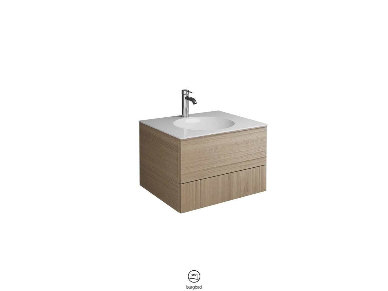 burgbad Coco HGL Waschtisch Set SFHR060 Mineralguss 505x606x406