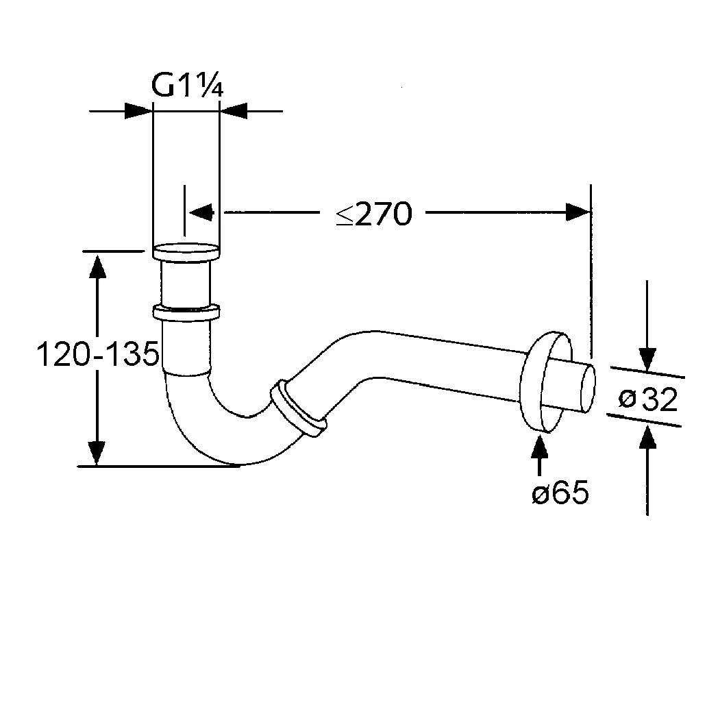 Kludi Bidet-Röhren-Geruchverschluss chrom