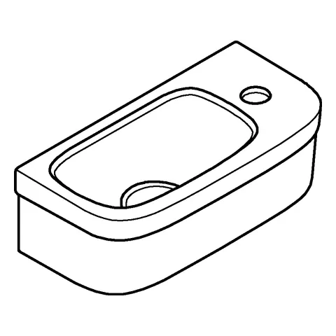 Mini-Handwaschbecken Euro Keramik 39327, wandhängend, 370 x 180 mm, 1 Hahnloch, aus Sanitärkeramik, alpinweiß Mini-Handwaschbecken Euro Keramik 39327, wandhängend, 370 x 180 mm, 1 Hahnloch, aus Sanitärkeramik, alpinweiß