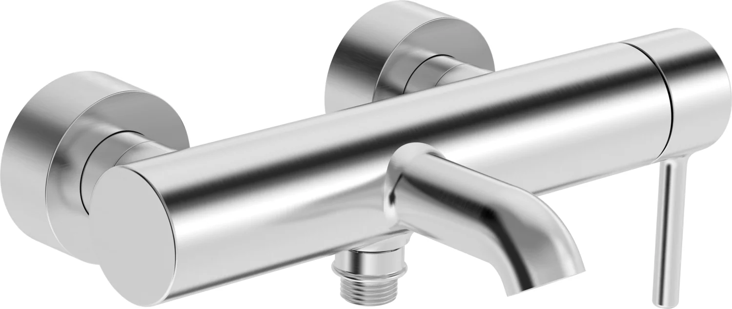 HansaVANTIS Style EHM Wannenfüll- und Brausebatterie, Ausladung 168 mm, Stahl gebürstet