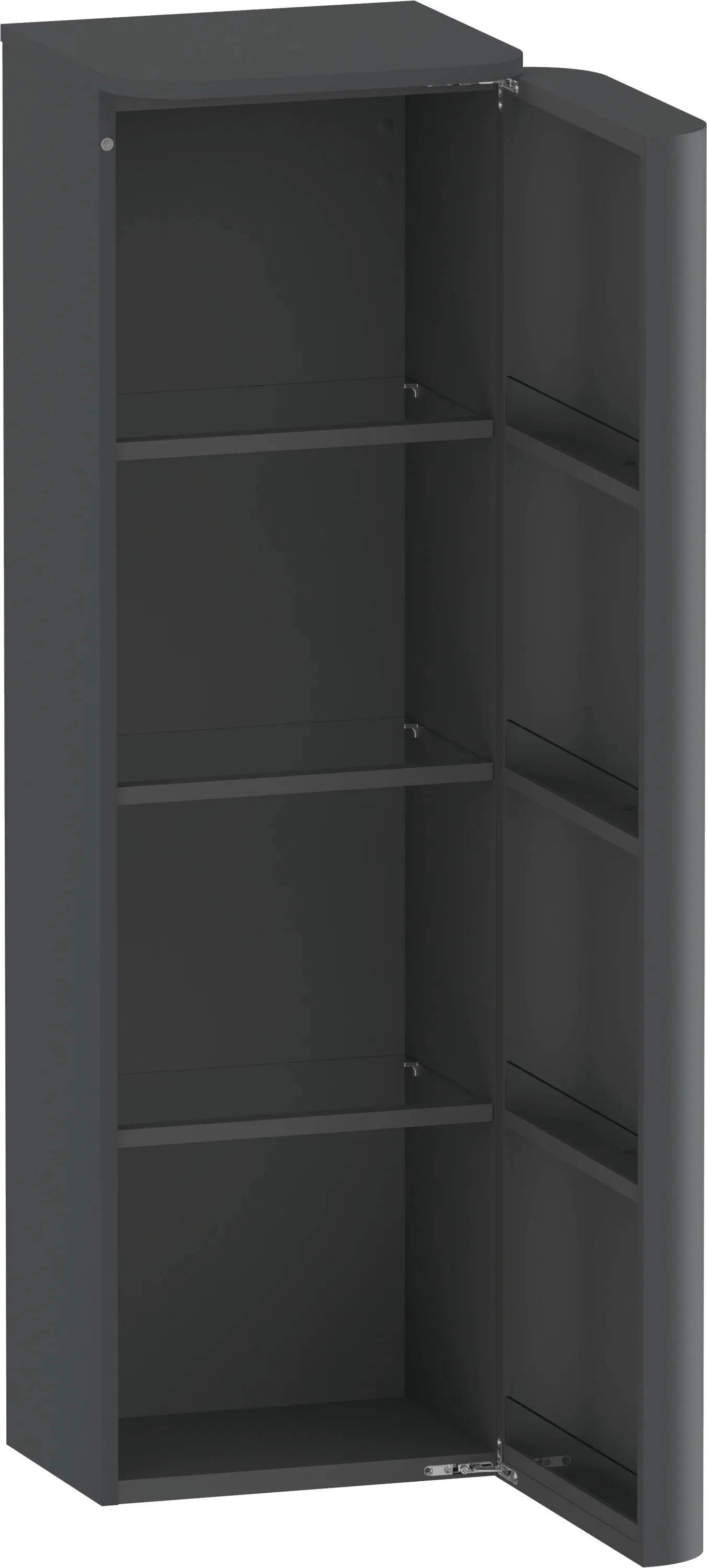 Duravit Halbhochschrank „Happy D.2 Plus“ 40 × 133,6 × 36 cm Graphit Supermatt, Anschlag rechts