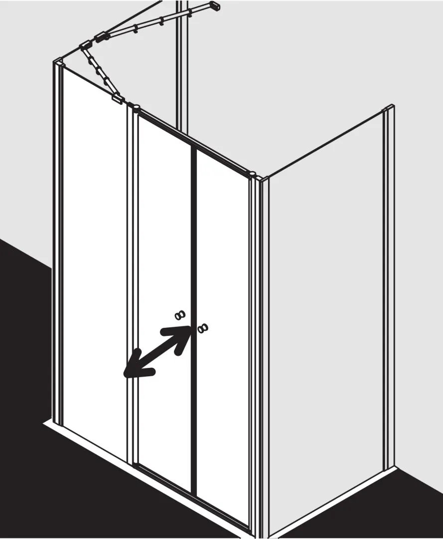 Kermi Duschdesign IBIZA 2000 Pendeltür mit Festfeld, H 1750 mm, SW 1100 mm Kermi Duschdesign IBIZA 2000 Pendeltür mit Festfeld, H 1750 mm, SW 1100 mm