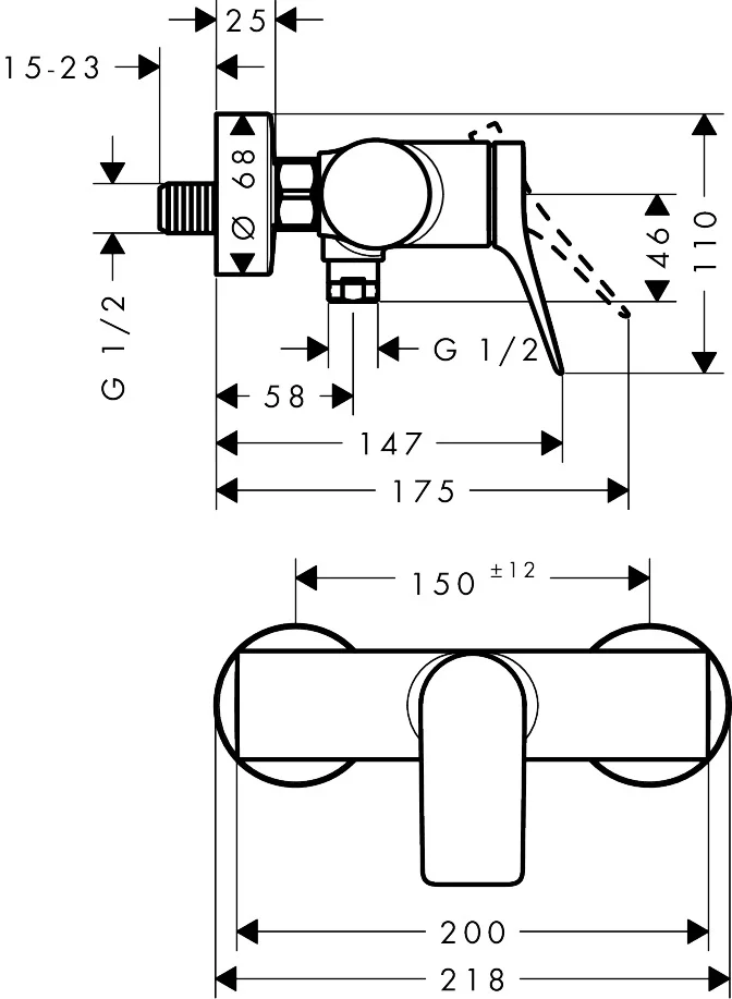 Hansgrohe Vivenis Brausenmischer Aufputz Chrom, Stichmaß 150 ± 12 mm, max. Durchfluss 16,6 l/min, Keramikmischsystem, einstellbare Temperaturbegrenzung, Rückflussverhinderer, Schalldämpfer, S-Anschlüsse DN15 Hansgrohe Vivenis Brausenmischer Aufputz Chrom, Stichmaß 150 ± 12 mm, max. Durchfluss 16,6 l/min, Keramikmischsystem, einstellbare Temperaturbegrenzung, Rückflussverhinderer, Schalldämpfer, S-Anschlüsse DN15