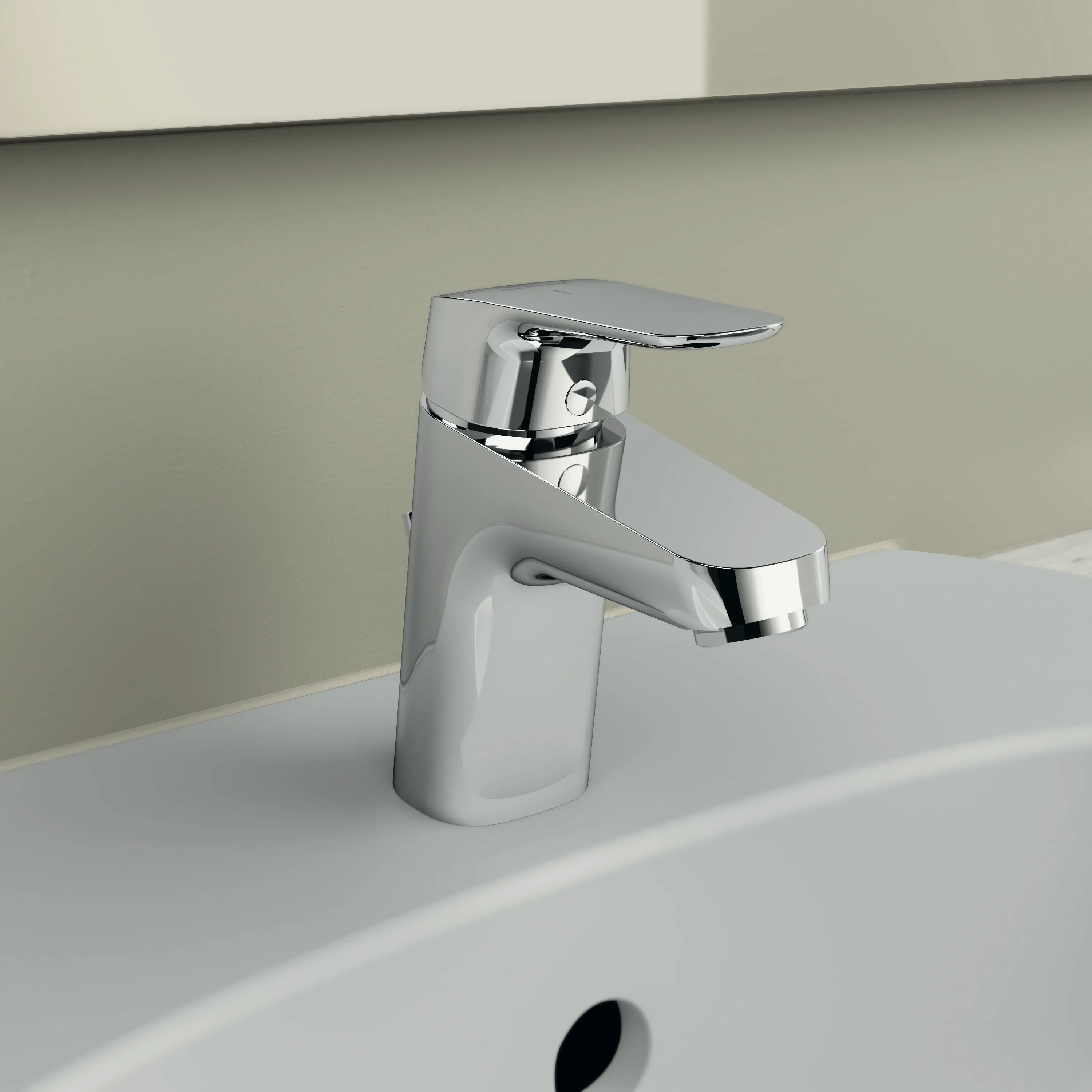 Waschtischarmatur Ceraflex, 5 l/min., BlueStart, mit Ablaufgarnitur, Ausladung 101mm, Chrom Waschtischarmatur Ceraflex, 5 l/min., BlueStart, mit Ablaufgarnitur, Ausladung 101mm, Chrom