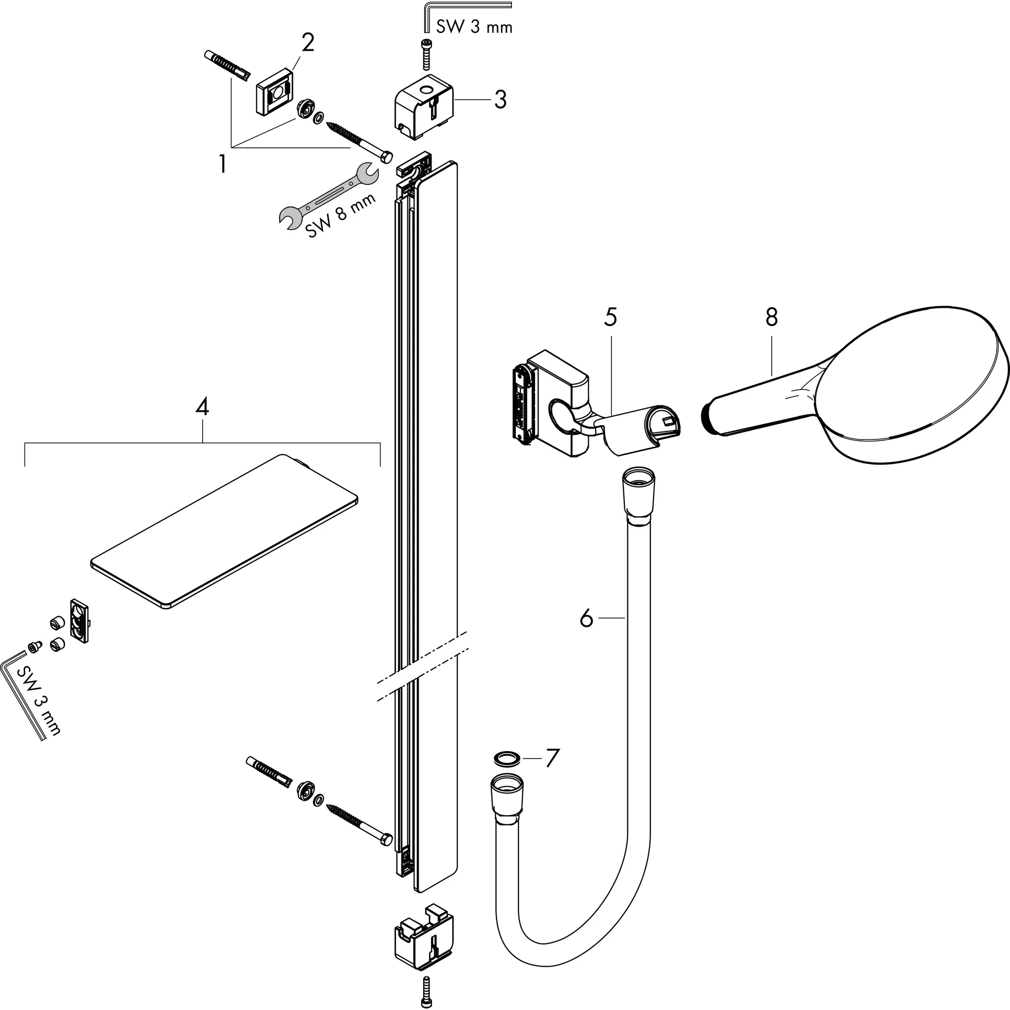 Brausenset Rainfinity 130 3jet Unica E 1500mm chrom mit Seifenschale Brausenset Rainfinity 130 3jet Unica E 1500mm chrom mit Seifenschale