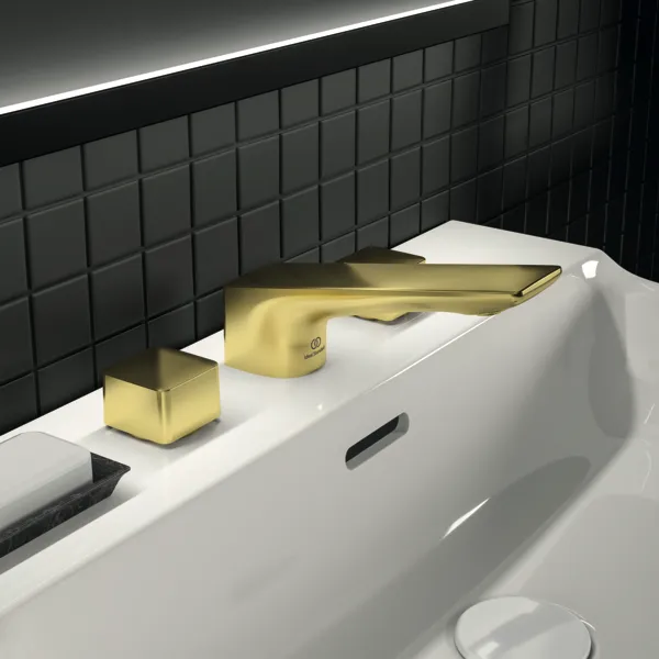 Ideal Standard 3-Loch-Waschtischarmatur CONCA Atelier Collections Brushed Gold Ideal Standard 3-Loch-Waschtischarmatur CONCA Atelier Collections Brushed Gold