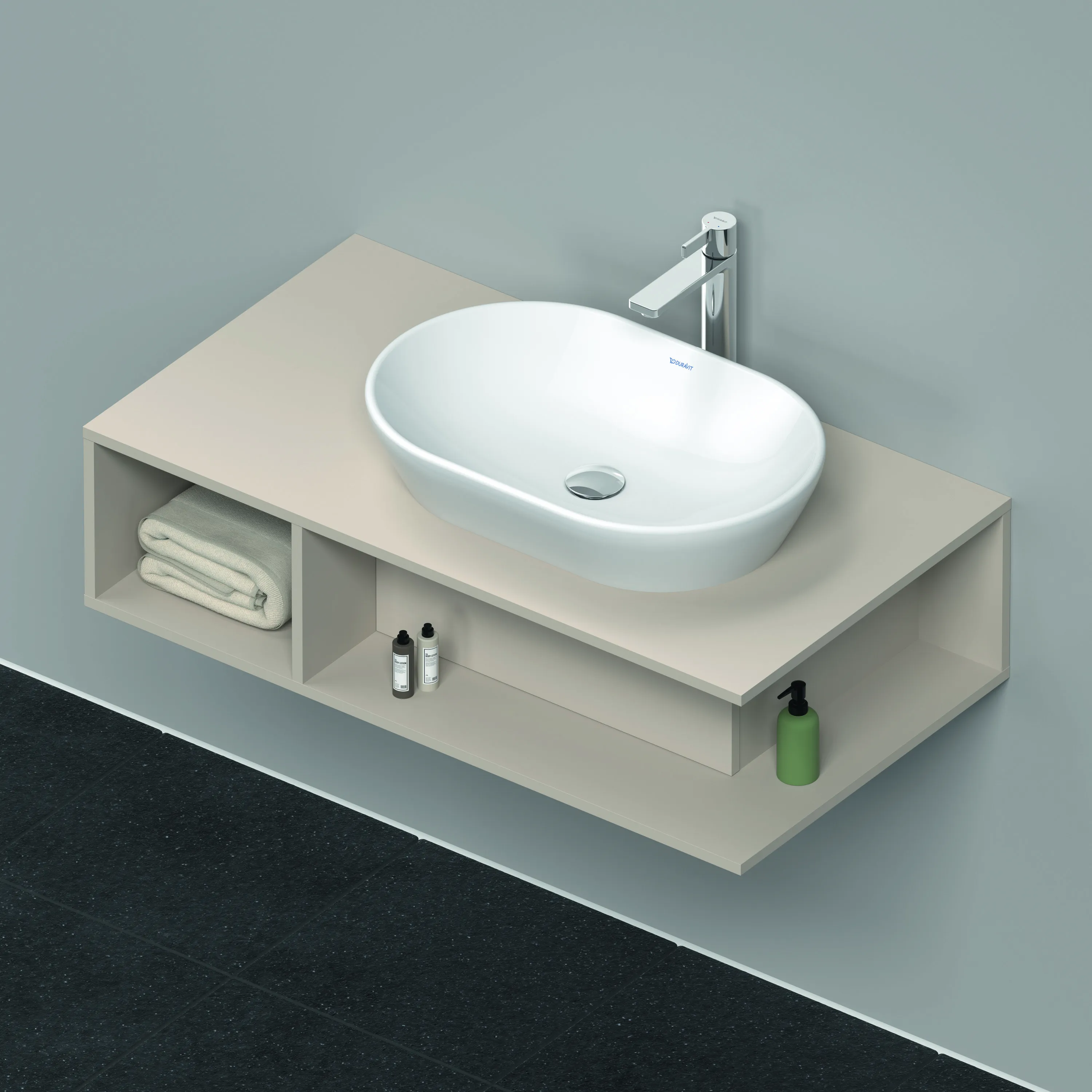 Duravit Waschtischunterschrank wandhängend „D-Neo“ 100 × 26 × 55 cm Taupe Matt