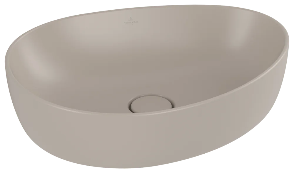 Villeroy & Boch Antao Aufsatzwaschbecken 510x400mm TitanCeram Asymmetrisch Almond CeramicPlus Villeroy & Boch Antao Aufsatzwaschbecken 510x400mm TitanCeram Asymmetrisch Almond CeramicPlus