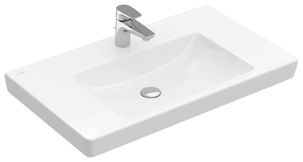 Villeroy & Boch Schrankwaschtisch Subway 2.0, 800x475x175mm, weiß Alpin, glänzend, mit Überlauf, für 3-Loch-Armatur