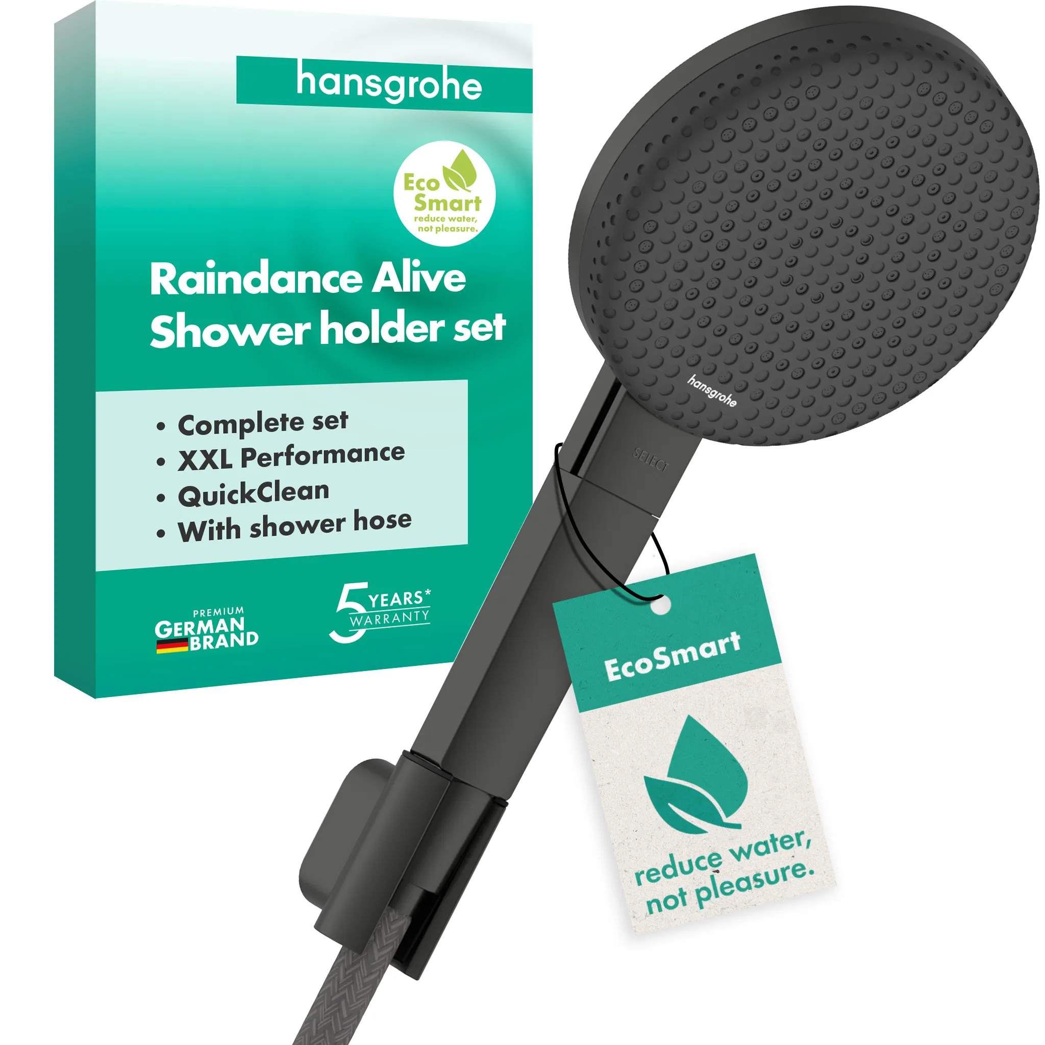 Handbrause „Raindance Alive Select“ 0 l/min in Brushed Black Chrome